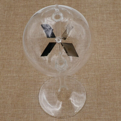Glass Crookes Radiometer Spinning Vanes Office Light Mill Educational Study Tool
