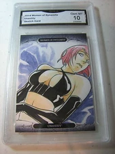 CHASTITY SKETCH CARD 2014 WOMEN OF DYNAMITE MEL JOY SAN JUAN GRADED 10 B