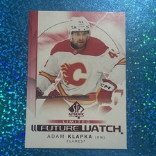 2024-25 SP Authentic #112 ADAM KLAPKA Future Watch Limited Red (RC) Calgary 🔥
