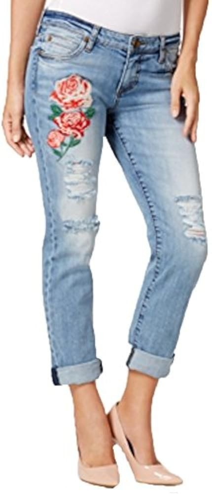 KUT From the Kloth Catherine Floral Embroidered Distressed Jeans