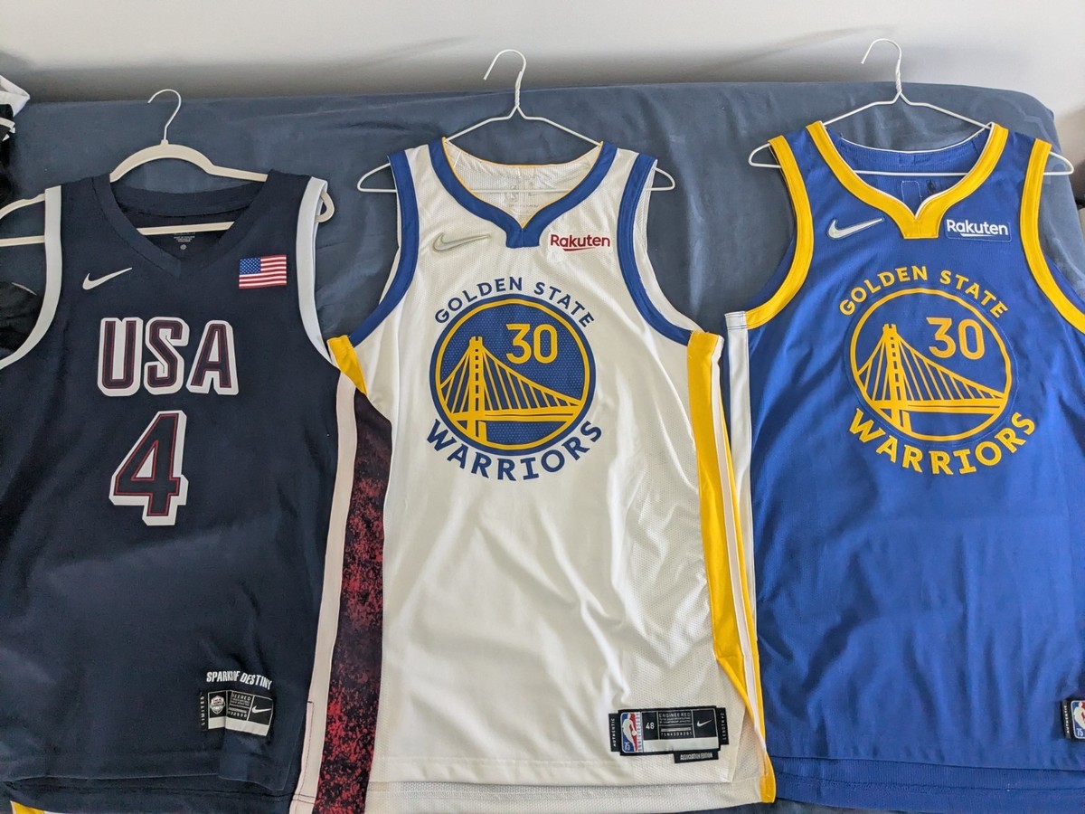 Nike Stephen Curry GSW Icon 2022 75th Diamond Authentic Jersey 44 