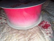    Kirkland Wire Edge Hot Pink White Ribbon 2.5" wide x 50 Yards long NEW
