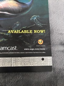 Ecco The dolphin Standee Store Display Promo Sega Dreamcast Genesis Cutout 2000