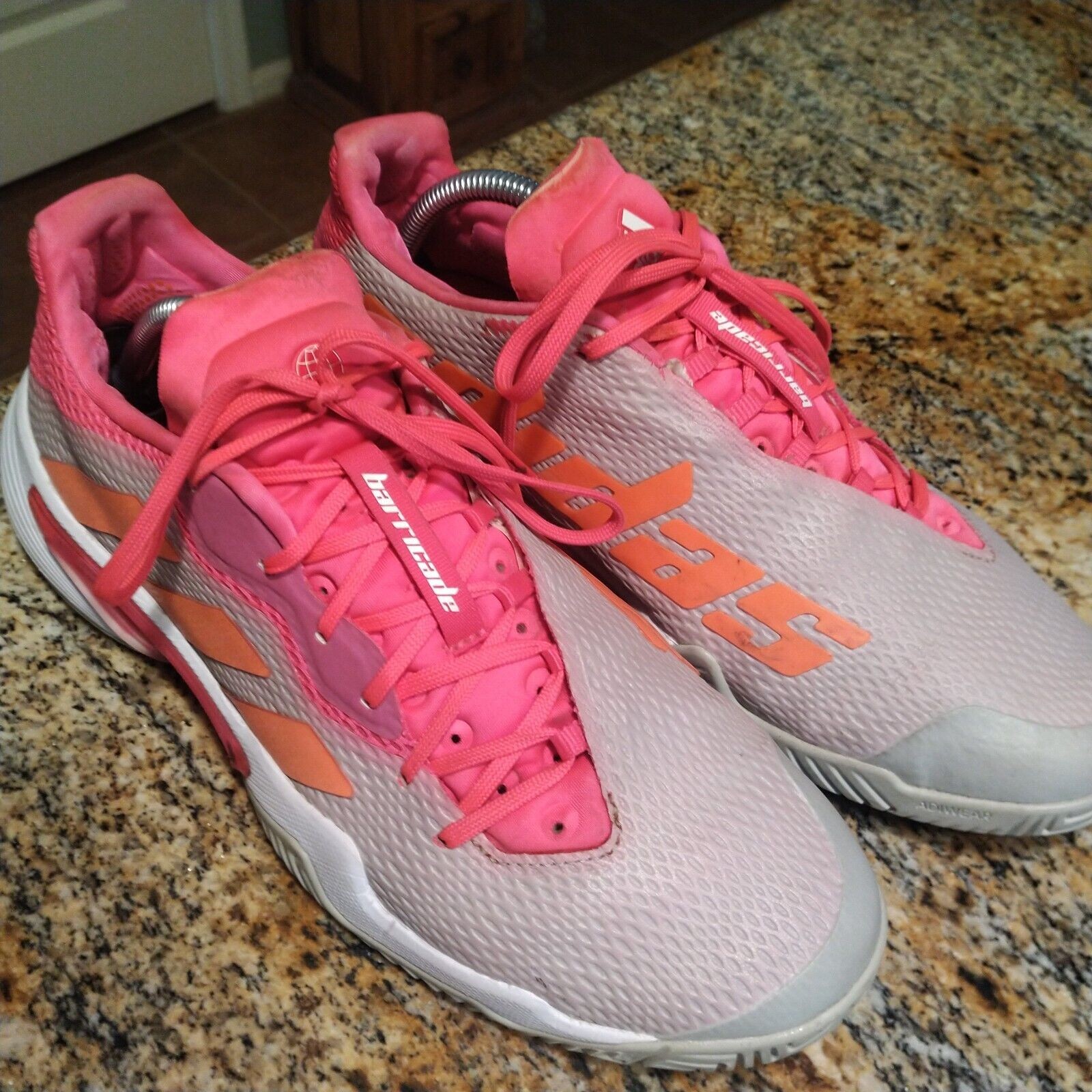SAOLA Scarpe da tennis Adidas donna Barricade grigie due arancione solare rosa shock taglia 11