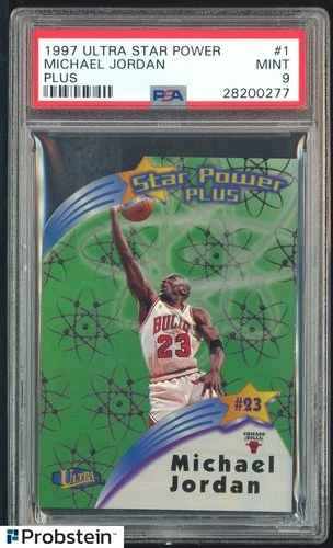 1997-98 Fleer Ultra Star Power Plus #1 Michael Jordan Chicago Bulls HOF PSA 9