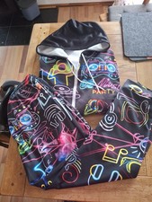 Karneval Motto Party Herren Hose + Kapuzenjacke 80ziger Jahre L