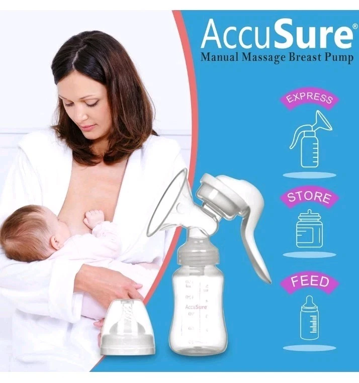 Manual breast pump by Accusure for breast feeding / BPA free / Light weight . - Image 3 of 4