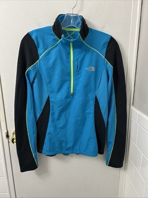 The North Face Flight Series 1/4 Zip Womens Small Blue Merino Wool Pullover L/S