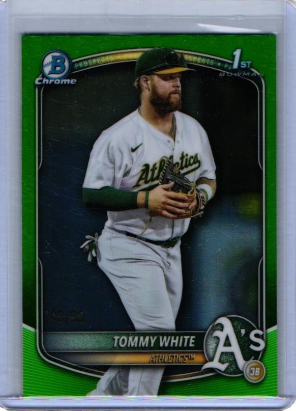 2025 Bowman Chrome Chrome Prospects Green Refractor #BCP-251 Tommy White RC /99