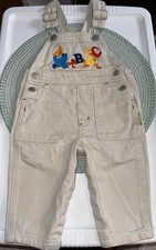 Vintage Sesame Street Overalls 12mo Elmo Big Bird Cookie Monster ABC