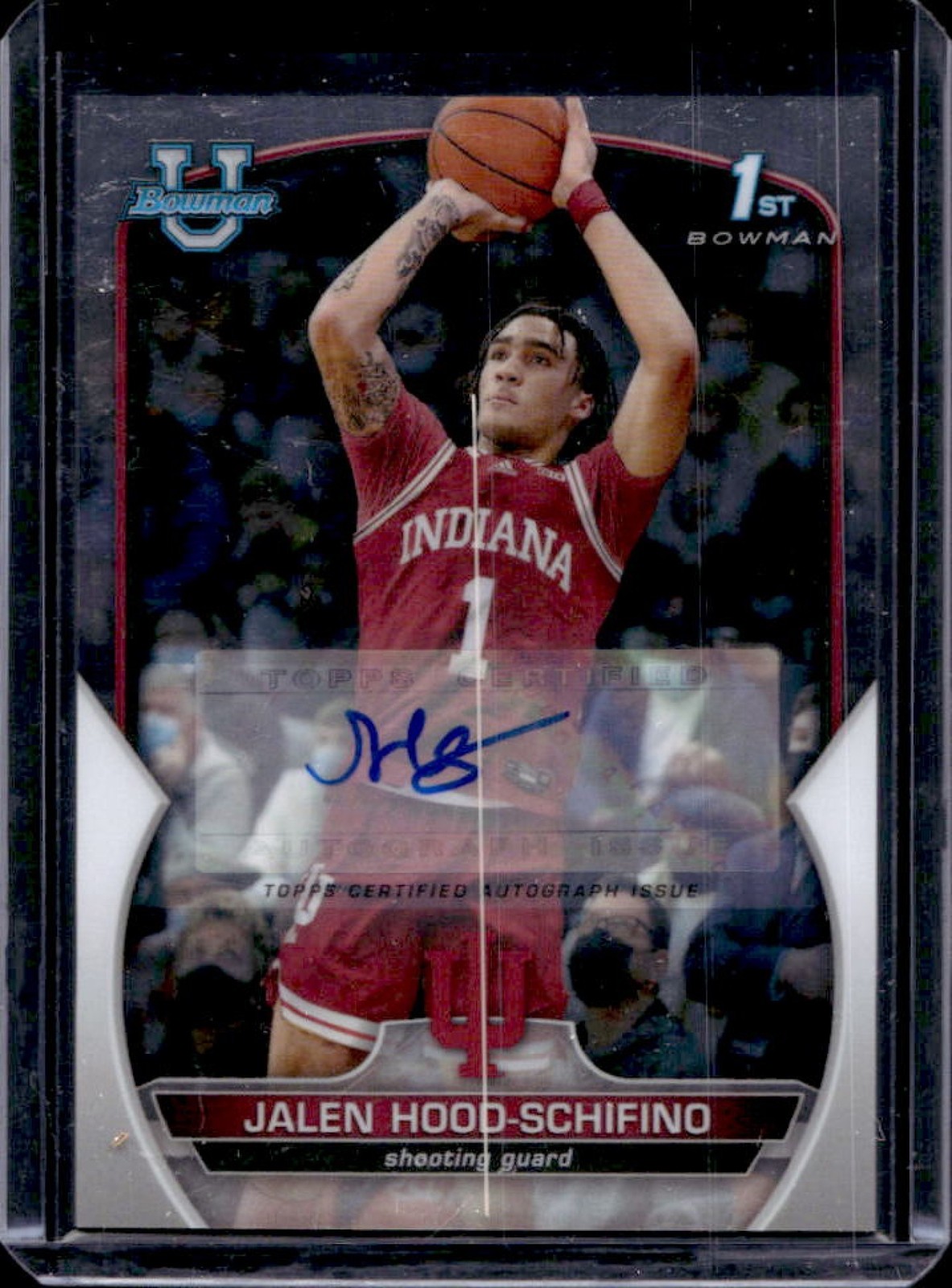 2022-23 Bowman U Chrome Jalen Hood-Schifino Prospect Auto #57 Hoosiers