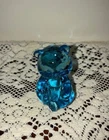 Ice Blue Signed Fenton Art Glass Mini Bear Figurine
