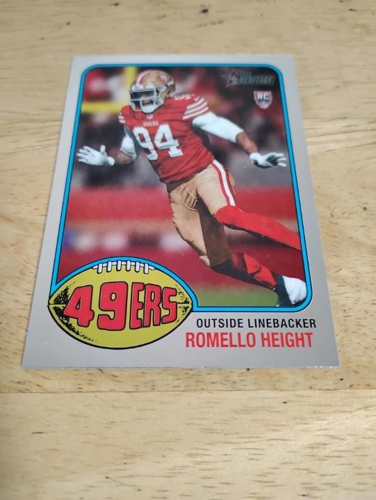 2026 Topps Heritage FOOTBALL  CHROME  VARIATION  ROMELLO HEIGHT 49ERS  RC