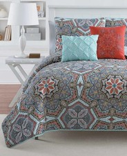 VCNY Home Yara Reversible King Multicolor Quilt Set - NEW