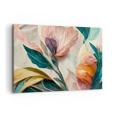 Wandbilder 120x80cm Leinwandbild Blumen Jahrgang Botanik XXL Bilder Wanddeko