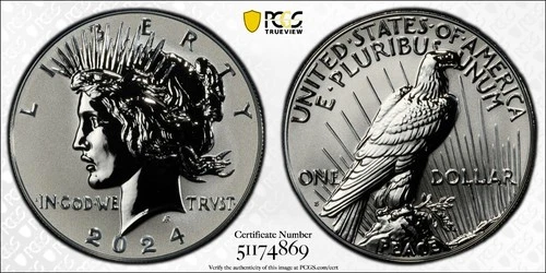 2024-S Peace Dollar Reverse Proof First Strike PCGS PR70 Cert#51174869