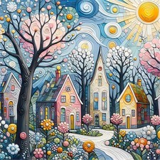 DIY House Flower Diamond Art Kits for Adults, 5D Diamond Painting for Beginne...