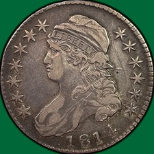 1814 Capped Bust Half Dollar Choice Very Fine VF+/XF Coin #43128