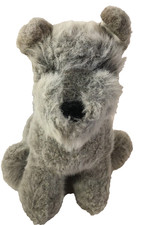Dakin 1988 vintage Soft Classics Plush gray Puppy Dog Terrier Schnauzer sitting
