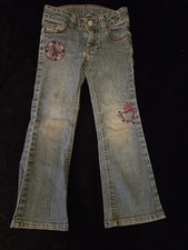 Faded Glory Size 4 Embroidered Bootcut Girls Jeans