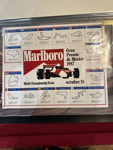 Gran Premio Mexico - 1987 Rare Poster 16x19.5 Marlboro World Championship Scarce