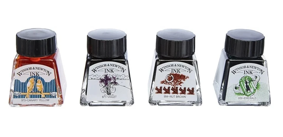 Juego de tintas de dibujo Winsor & Newton Collection, juego de 8, colección Henry nuevo en caja Foto 3 de 4