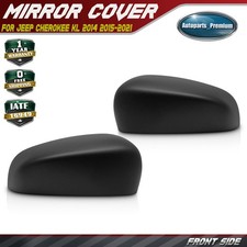 Pair Side View Mirror Cover Cap Set Textured Black For Jeep Cherokee 2014-2021