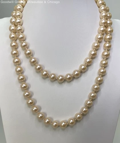 Vintage Carolee Gold-Tone Faux Pearl Beaded Necklace 125.1g