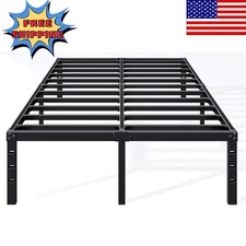14 Inch Full Size Bed Frame Sturdy Metal Platform No Box Spring Needed Black