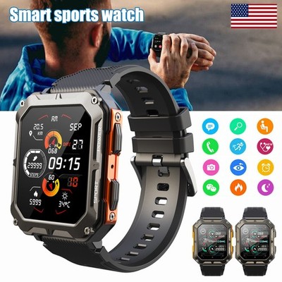 C20 Pro Outdoor Military Smart Watch 1.83  HD Bluetooth Call IP68 2-Week Battery