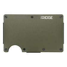 New The Ridge Minimalist Card Holder Aluminum Wallet - Cash Strap Olive Green