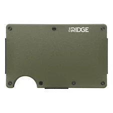 New The Ridge Minimalist Card Holder Aluminum Wallet - Cash Strap Olive Green