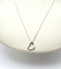 B. David 14K White Gold Heart Pendant Necklace 18" in Box 0.8 Gr [N133] — photo 7