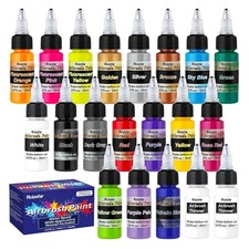 Complete Airbrush Paint Set: 18 Acrylic Colors & Thinners for Easy Application