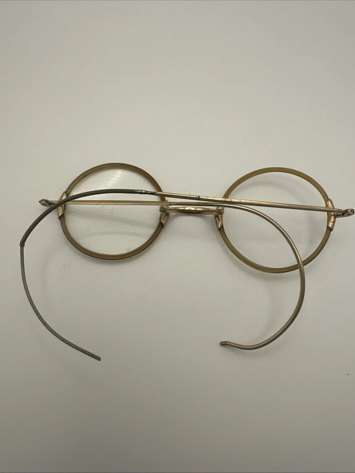 Anteojos antiguos Shuron Torty con borde de celuloide monturas redondas Windsor con estuche Foto 2 de 4