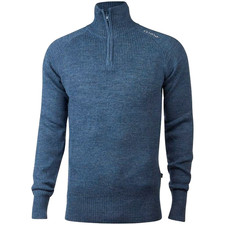 Ulvang Zip Neck Pullover 100% Wolle Blau Gr. XL Unisex