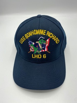 The Corps USS Bonhomme Richard LHD 6 Logo Blue Baseball Cap Hat One Size