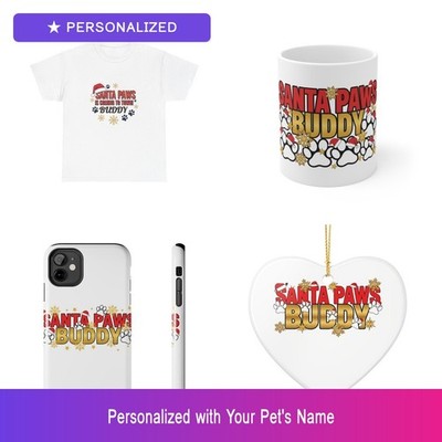 Custom Pet Paw Gift Set Shirt Mug Phone Case Ornament Personalized Name Bundle