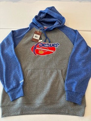 Brand NEW NBA Mitchell Ness HWC Denver Nuggets gray Hoodie Large NWT $90