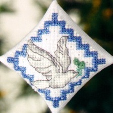 Dove Tiny Treasured Diamond Bead Christmas Ornament Kit Mill Hill 2008