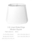 BONE LINEN MODERN SQUARE Rolled Edges LAMPSHADE Hardback Versatile NEW 119-18BN