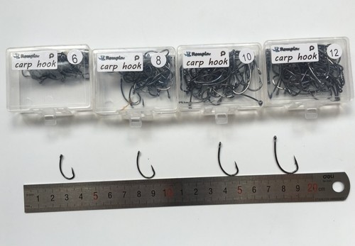 50PCS/BOX High Carbon Steel Carp Fishing Hook with Hole Barb and Barbless - Picture 5 of 9