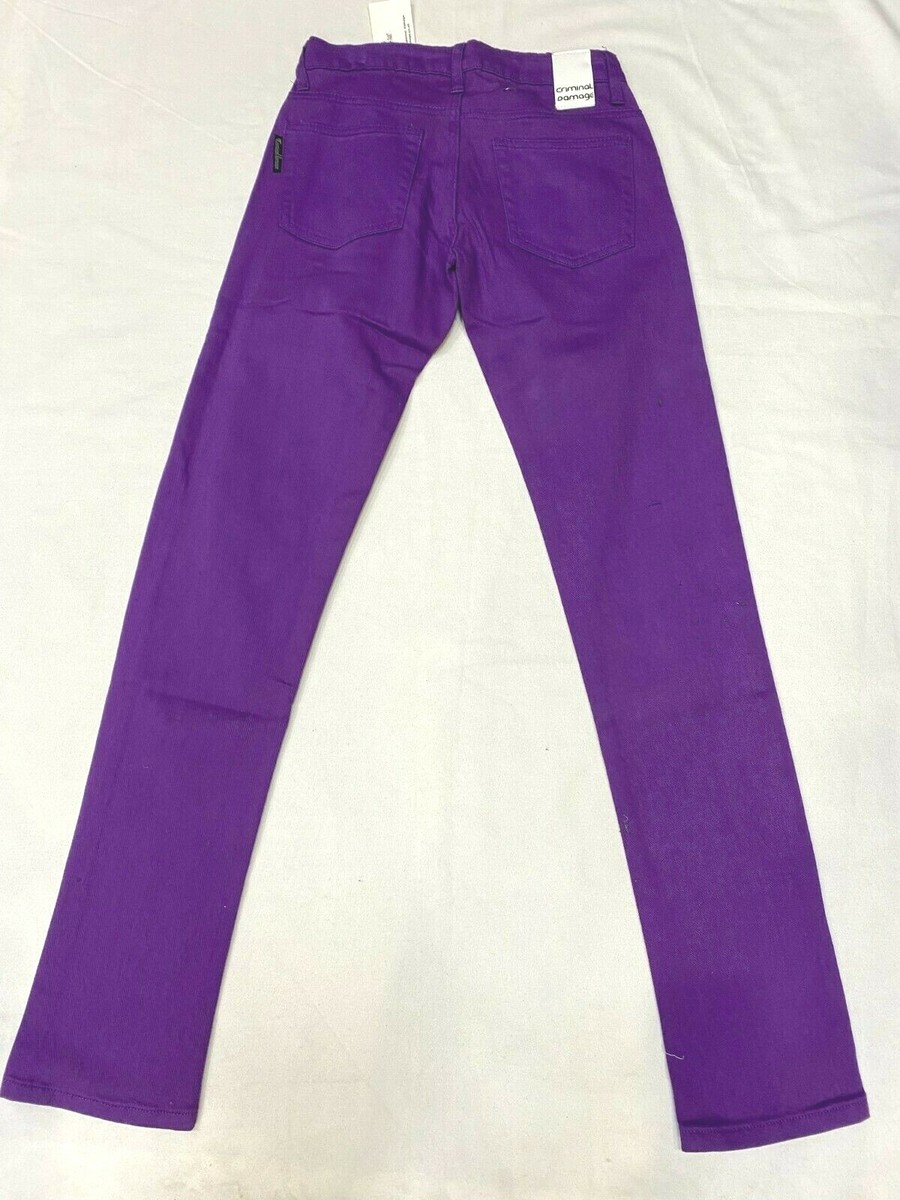 CRIMINAL DAMAGE BRIGHT PURPLE SKINNY STRETCH UNISEX JEANS | eBay
