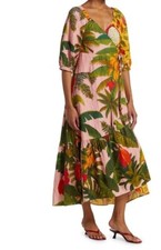 FARM Rio Mixed Print Maxi Wrap Dress Size M MSRP$255.00