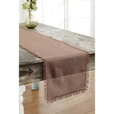 Tobacco Cloth Nutmeg Runner Fringed 13x48 Rustic Primitive Country*