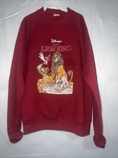 Vintage Lion King Red Crewneck Sweatshirt Disney Youth Medium Simba Nala Mufasa