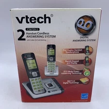 VTech 2 Handset Cordless Telephone Answering System CS6729-2 W/Call ID Waiting