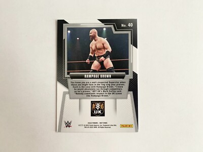 Rampage Brown 2022 Panini NXT WWE Wrestling Base Card # 40 | eBay