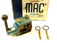NIB MAC 16027-411-001 4-Way Manual Spool Valve:  Locking Lever w/ Spring Return