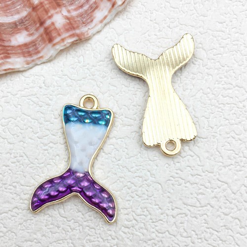 10X Purple Ocean Scallop Shell Conch Starfish Charms Pendants for Jewelry Making - Picture 13 of 18